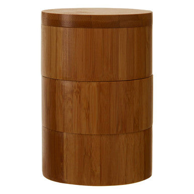 Orsina Bessan Bamboo 3-Tier Stackable Cylindrical Storage Set