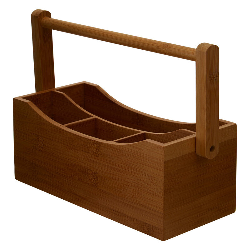 Orsina Aleki Bamboo Utensil Holder | 4-Compartment Cutlery Caddy