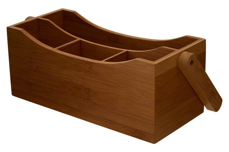 Orsina Aleki Bamboo Utensil Holder | 4-Compartment Cutlery Caddy