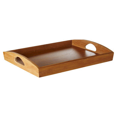 Orsina Aleki Bamboo Serving Tray with Handles – Natural Wood Finish
