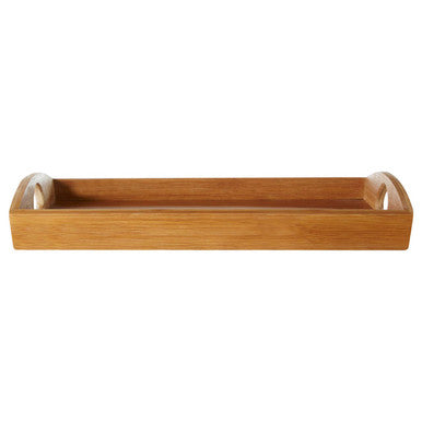 Orsina Aleki Bamboo Serving Tray with Handles – Natural Wood Finish