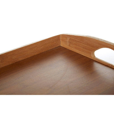 Orsina Aleki Bamboo Serving Tray with Handles – Natural Wood Finish