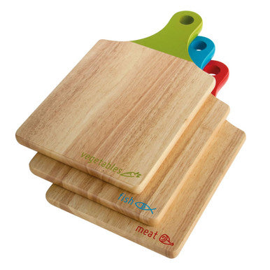 Orsina Dahra Wooden Paddle Chopping Boards - Set of 3 Icon Boards