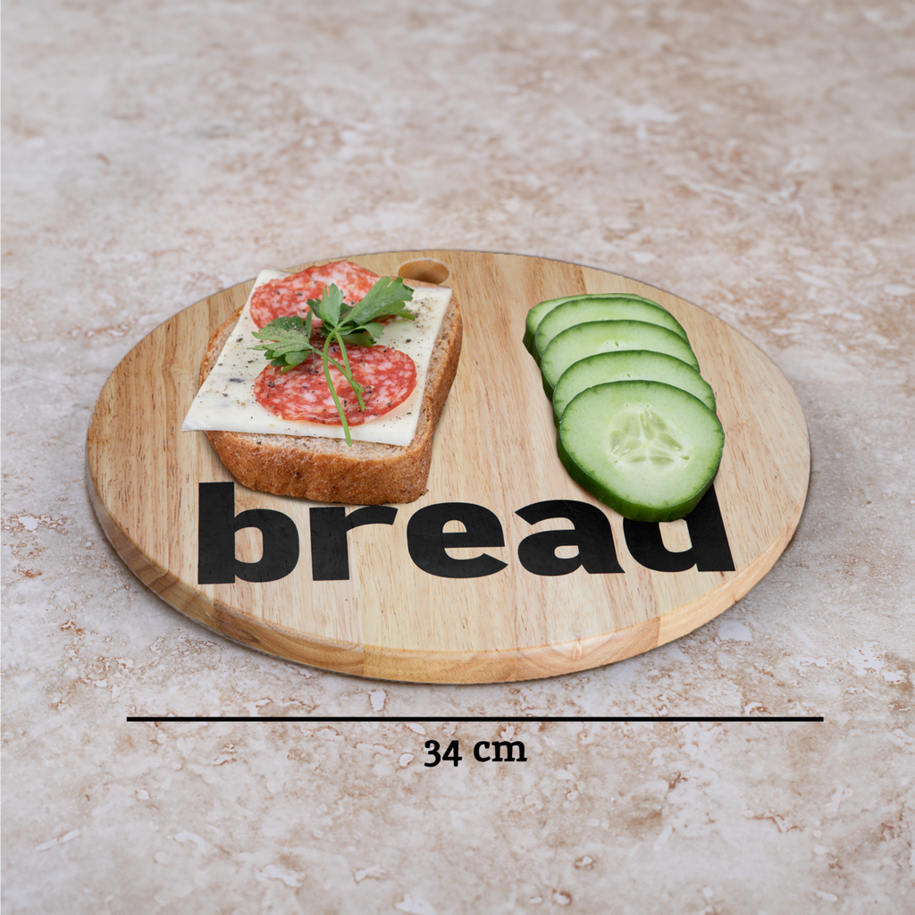 Orsina Rubberwood Bread Board – Durable 2cm Thick Slicing & Serving Tray