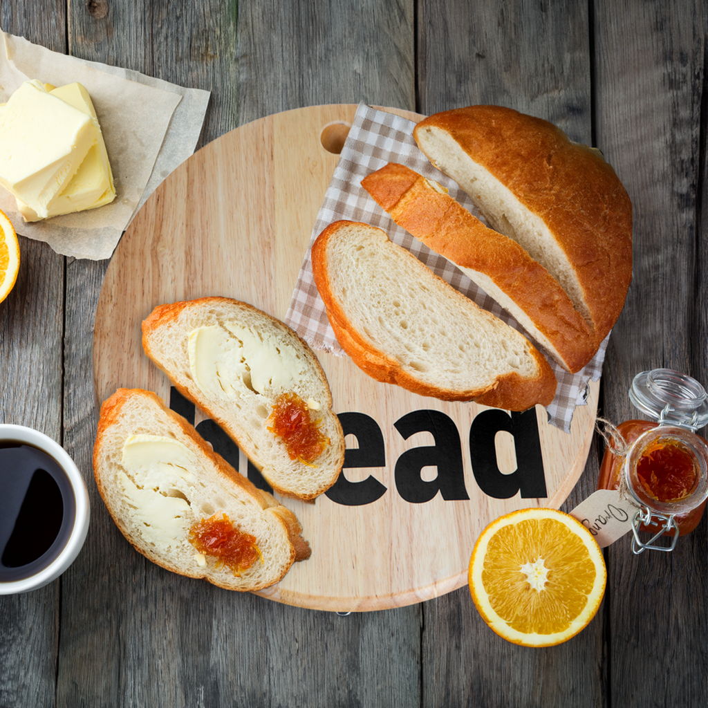 Orsina Rubberwood Bread Board – Durable 2cm Thick Slicing & Serving Tray