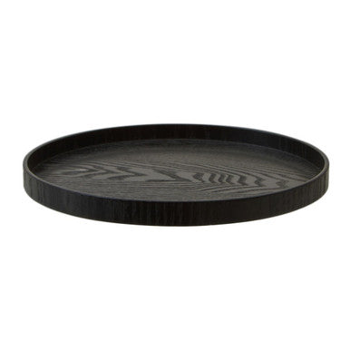 Orsina Bessan Medium Round Black Fir Wood Serving Tray – 14 Inch