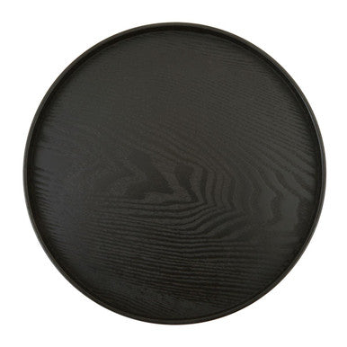 Orsina Bessan Medium Round Black Fir Wood Serving Tray – 14 Inch