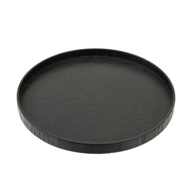 Orsina Bessan Medium Round Black Fir Wood Serving Tray – 14 Inch