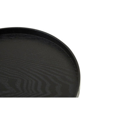 Orsina Bessan Medium Round Black Fir Wood Serving Tray – 14 Inch