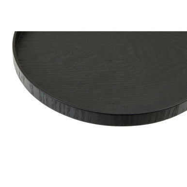 Orsina Bessan Medium Round Black Fir Wood Serving Tray – 14 Inch