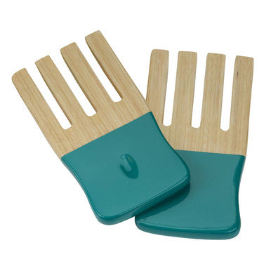 Orsina Kyoto Turquoise Salad Hand Servers – Spun Bamboo Utensils