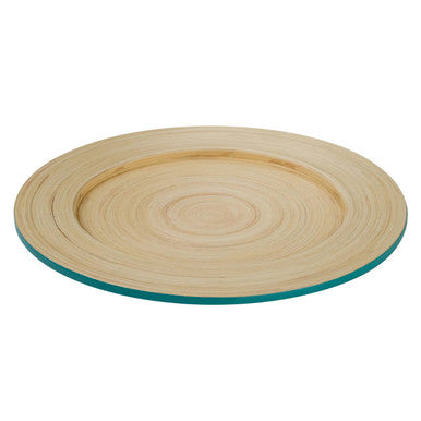Orsina Kyoto Turquoise Bamboo Charger Plate – Natural Spun Bamboo