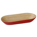 Orsina Kyoto Red Oblong Bamboo Bowl – Modern Serving Dish for Snacks