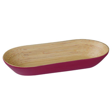 Orsina Kyoto Raspberry Oblong Bowl – Spun Bamboo Serving Dish
