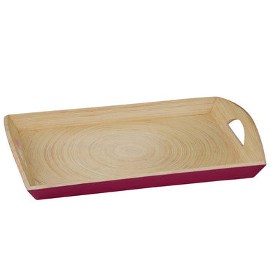 Orsina Kyoto Raspberry Rectangular Serving Tray | Pink Spun Bamboo