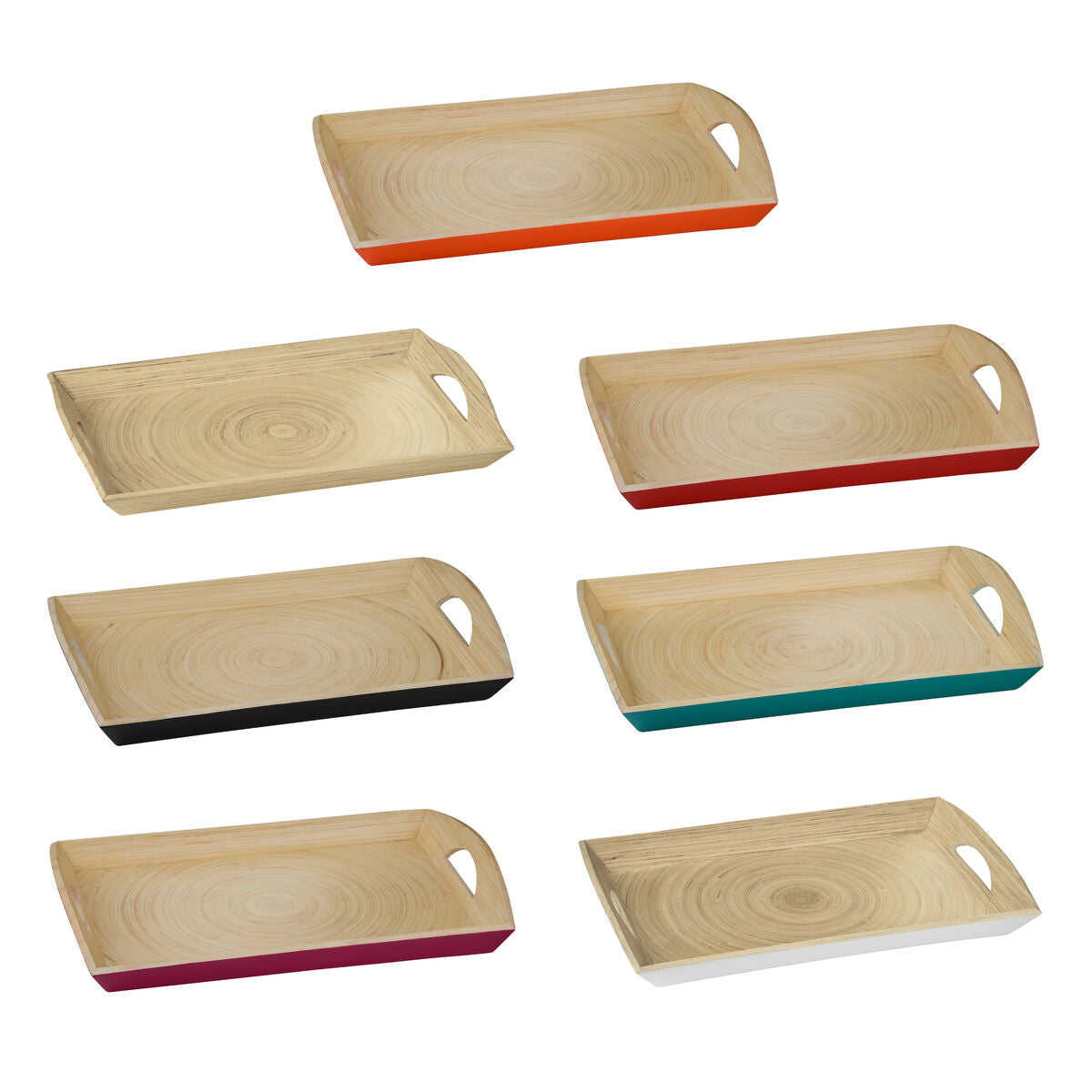 Orsina Kyoto Raspberry Rectangular Serving Tray | Pink Spun Bamboo