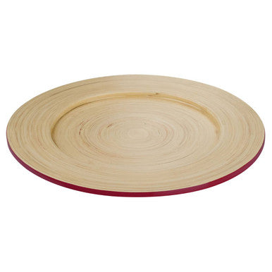 Orsina Kyoto Bamboo Charger Plate – Raspberry and Natural Finish