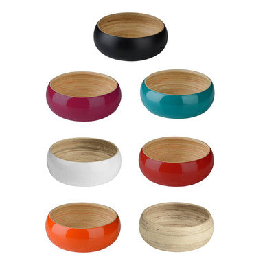 Orsina Kyoto Raspberry Round Bamboo Serving Bowl – Spun Bamboo Salad Bowl