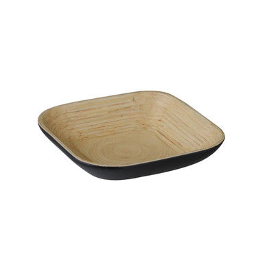 Orsina Kyoto Small Bamboo Bowl – Matte Black and Natural Wood Finish