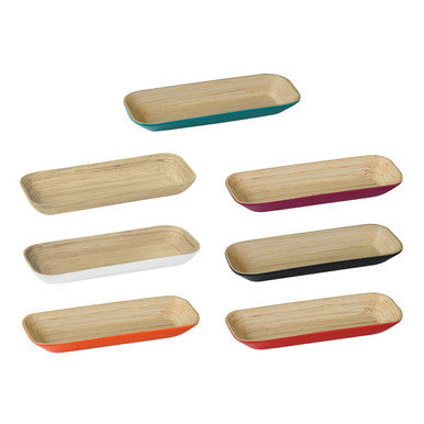 Orsina Kyoto Large Matte Black Spun Bamboo Serving Tray | 15-Inch