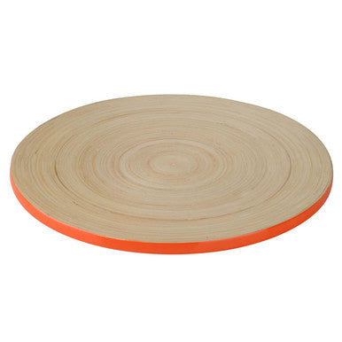 Orsina Kyoto Spun Bamboo Placemat – Orange Round Wipeable Table Mat