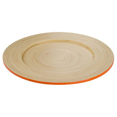 Orsina Kyoto Orange Bamboo Charger Plate – Modern Spun Wood Tableware