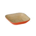 Orsina Kyoto Square Bamboo Serving Bowl – Orange and Natural Wood