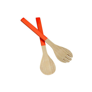 Orsina Kyoto Orange Salad Servers – Spun Bamboo Kitchen Utensils