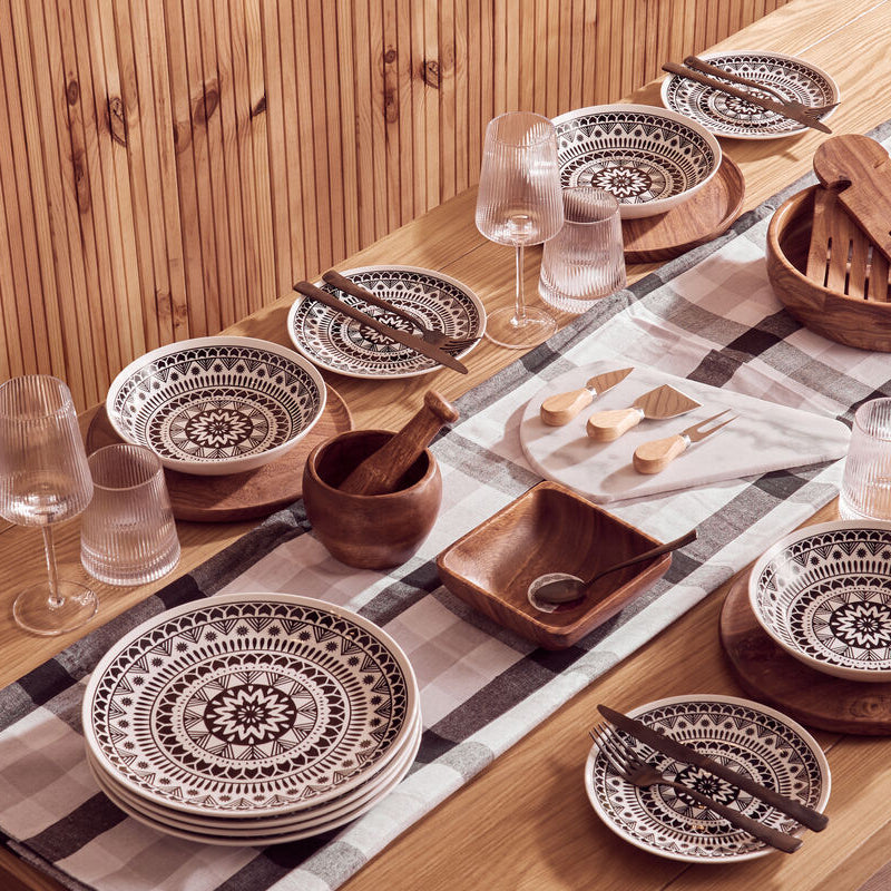 Orsina Kora Acacia Wood Large Square Platter – Brown Serving Tray