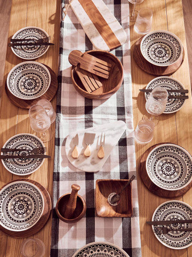 Orsina Kora Acacia Wood Large Square Platter – Brown Serving Tray