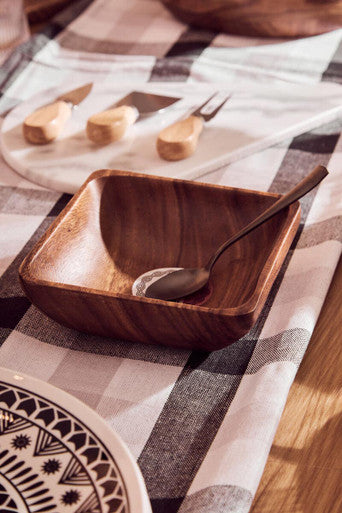 Orsina Kora Acacia Wood Large Square Platter – Brown Serving Tray