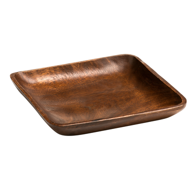 Orsina Kora Acacia Wood Large Square Platter – Brown Serving Tray