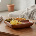 Orsina Kora Acacia Wood 4-Section Serving Dish | Hand-Carved Tray