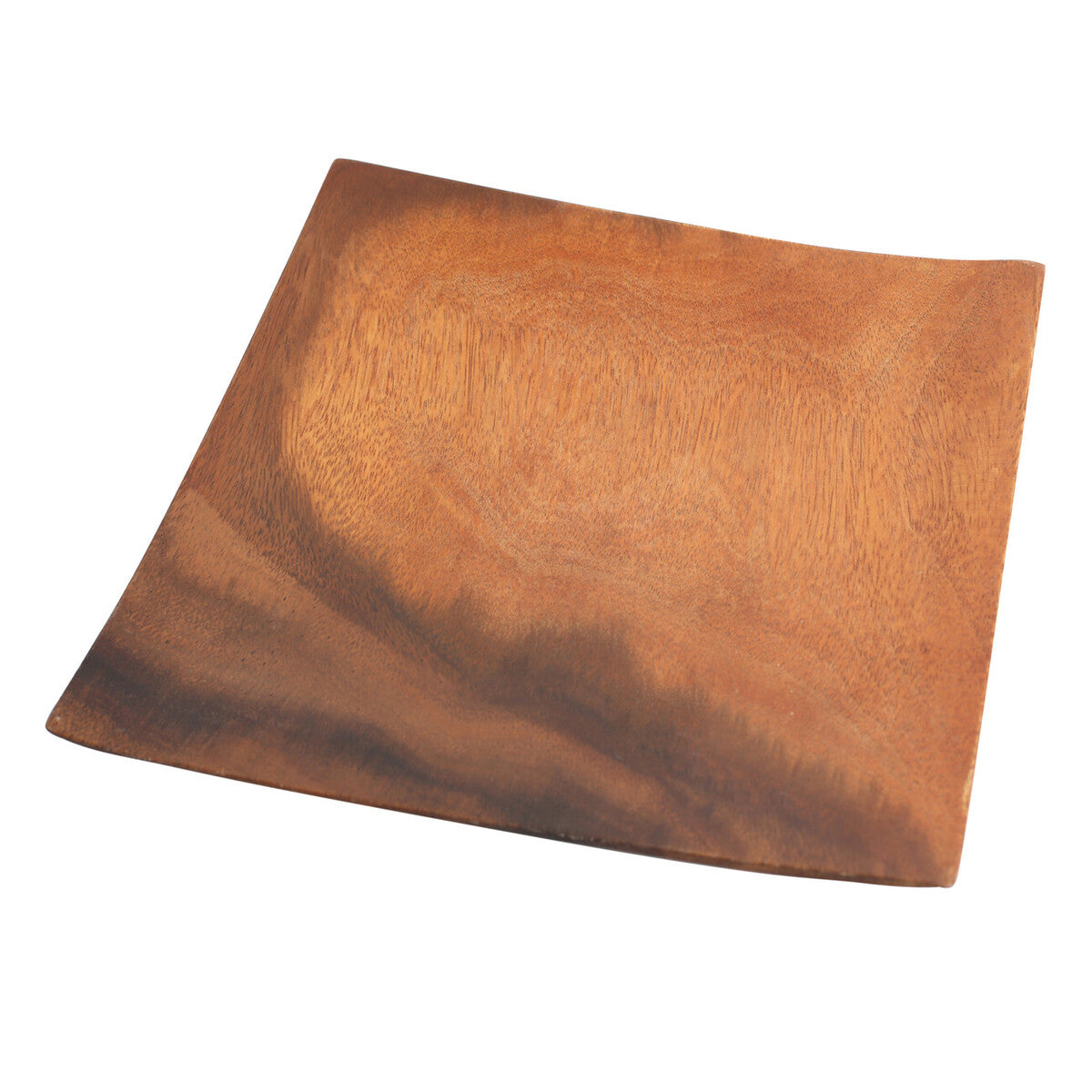 Orsina Kora Acacia Square Serving Platter – Hand-Carved Brown Wood