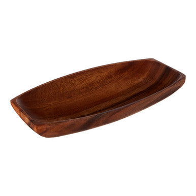 Orsina Kora Small Oblong Acacia Wood Serving Platter - Hand-Carved