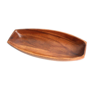 Orsina Kora Small Oblong Acacia Wood Serving Platter - Hand-Carved