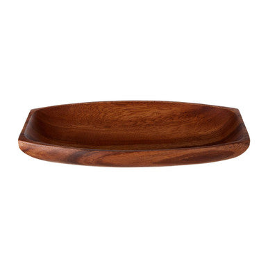 Orsina Kora Small Oblong Acacia Wood Serving Platter - Hand-Carved