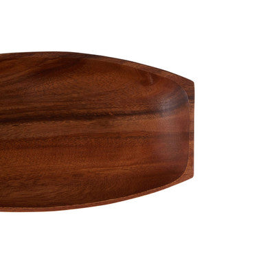 Orsina Kora Small Oblong Acacia Wood Serving Platter - Hand-Carved