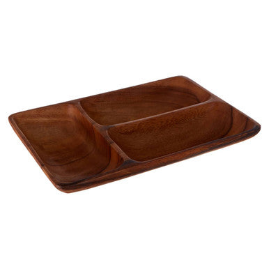 Orsina Kora Acacia Wood Three Section Serving Dish – Appetizer Tray