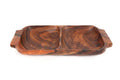 Orsina Kora Acacia Wood 2-Section Serving Dish with Handles