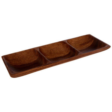 Orsina Kora Acacia Wood 3-Section Rectangular Serving Dish