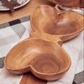 Orsina Kora Acacia Wood Butterfly Serving Dish – 2-Section Snack Tray