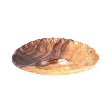 Orsina Kora Acacia Wood Chip and Dip Serving Dish – Clamshell Design