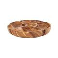 Orsina Kora Acacia Wood 5-Section Round Serving Dish & Dip Platter