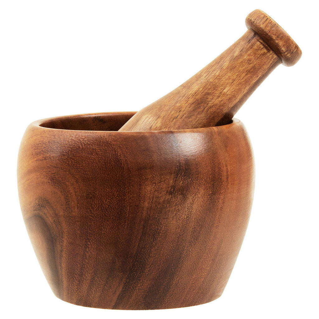 Orsina Kora Acacia Wood Mortar and Pestle – Tapered Spice Grinder