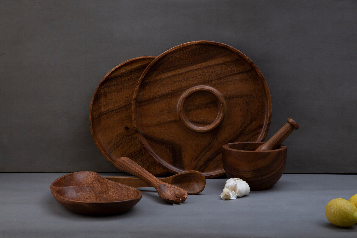 Orsina Kora Acacia Wood Mortar and Pestle – Tapered Spice Grinder