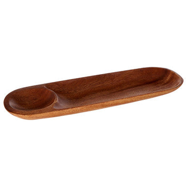 Orsina Kora Acacia Wood Oval Chip and Dip Tray – Modern Serving Platter