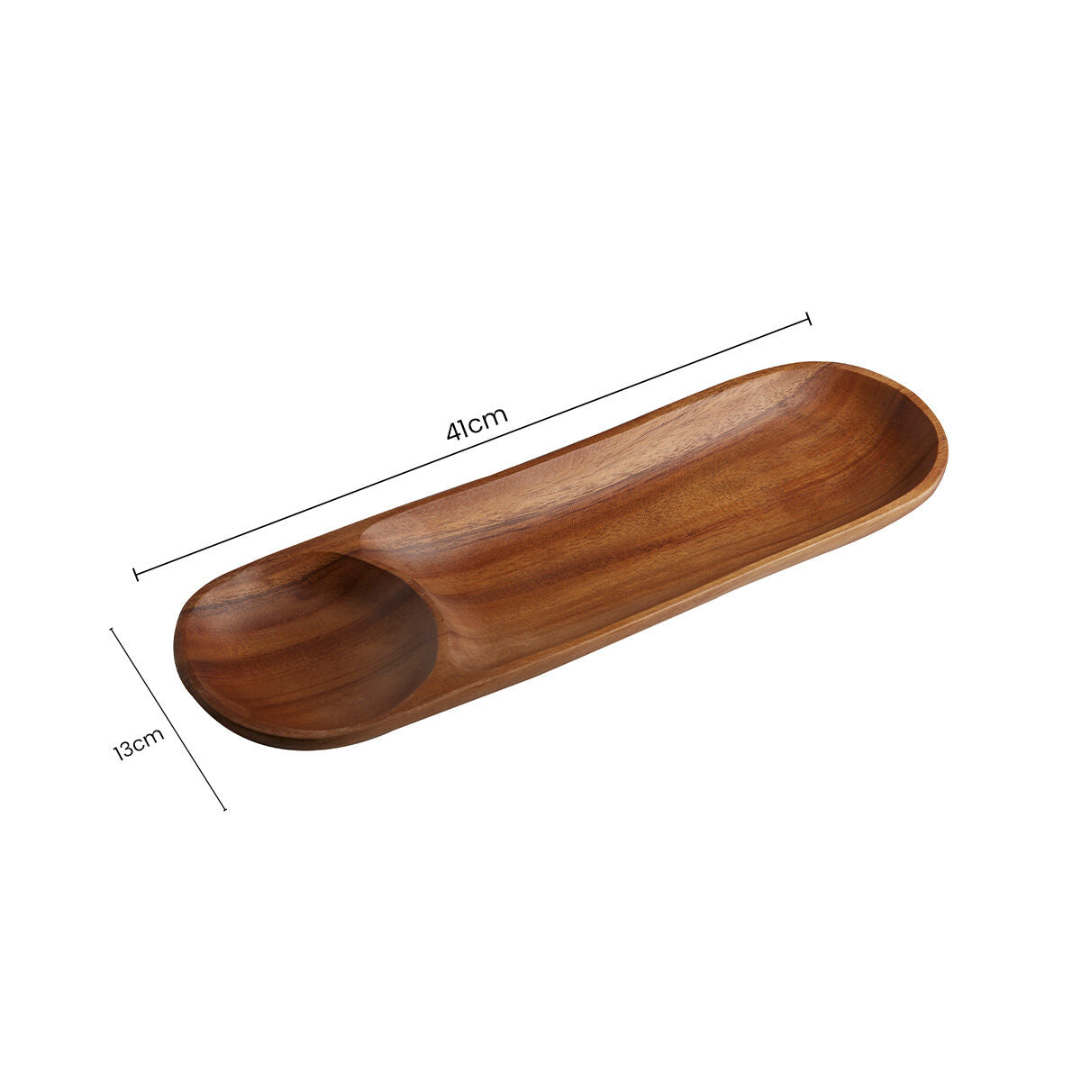 Orsina Kora Acacia Wood Oval Chip and Dip Tray – Modern Serving Platter