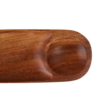 Orsina Kora Acacia Wood Oval Chip and Dip Tray – Modern Serving Platter