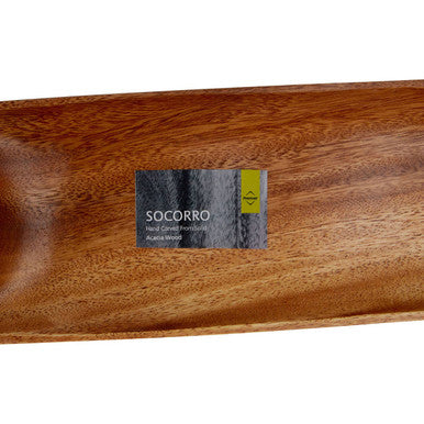 Orsina Kora Acacia Wood Oval Chip and Dip Tray – Modern Serving Platter